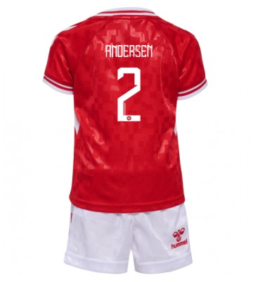 Danmark Joachim Andersen #2 Hemmakläder Barn EM 2024 Kortärmad (+ Korta byxor)